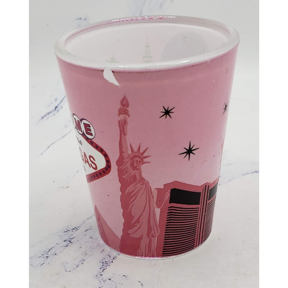 Pink Las Vegas Souvenir Shot Glass Welcome To Fabulous Las Vegas - Picture 2 of 6